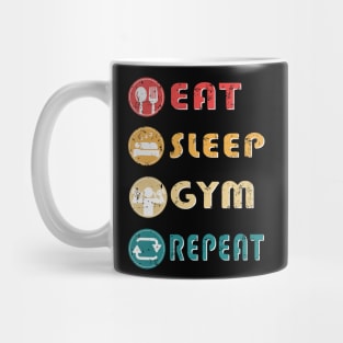 eat sleep gym repeat Mug